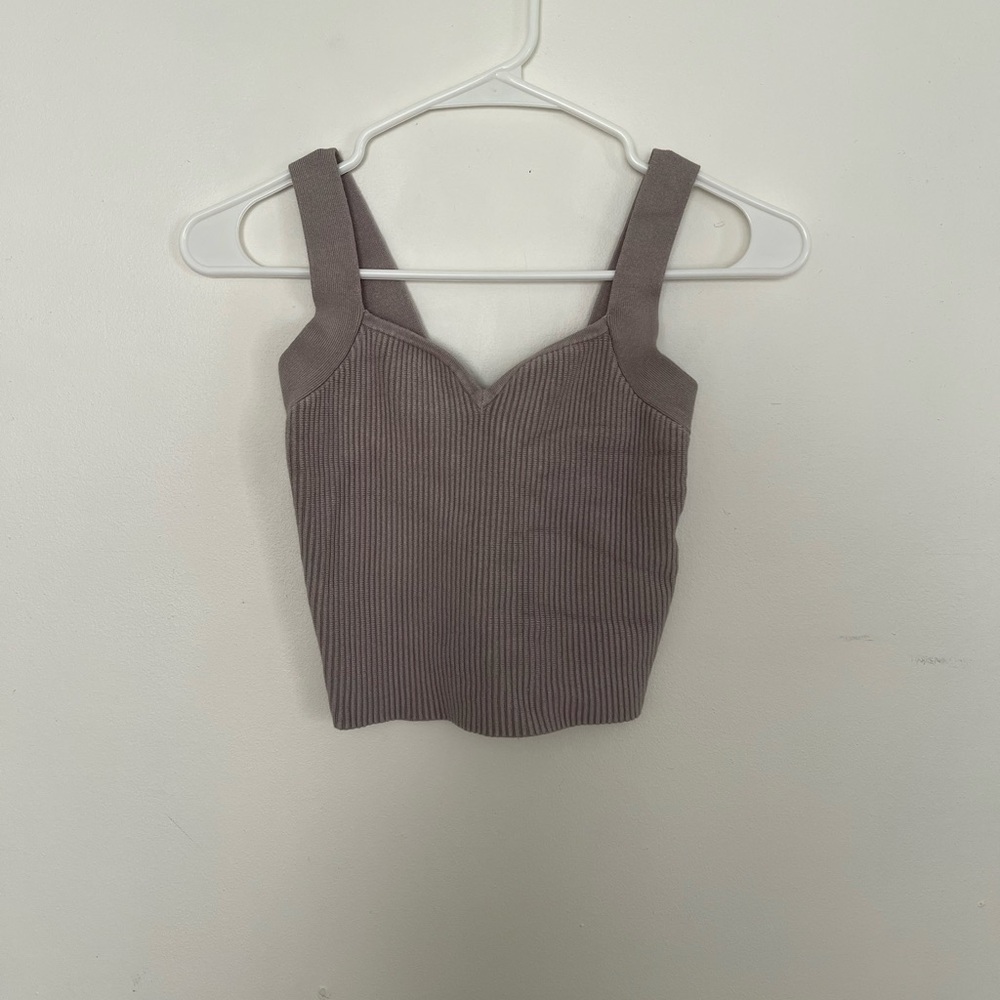 Abercrombie & Fitch Sweetheart Ribbed Knit Tank Top